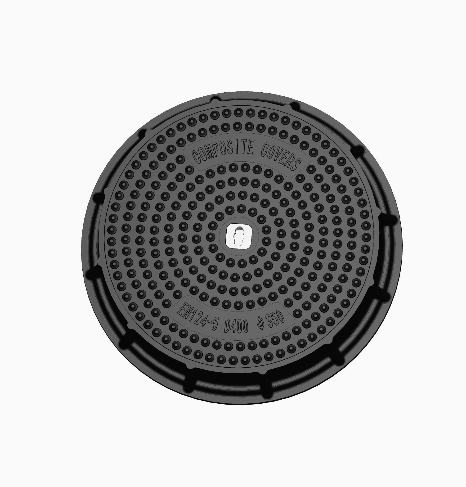 350mm D400 Round Composite Cover - Fuel Station