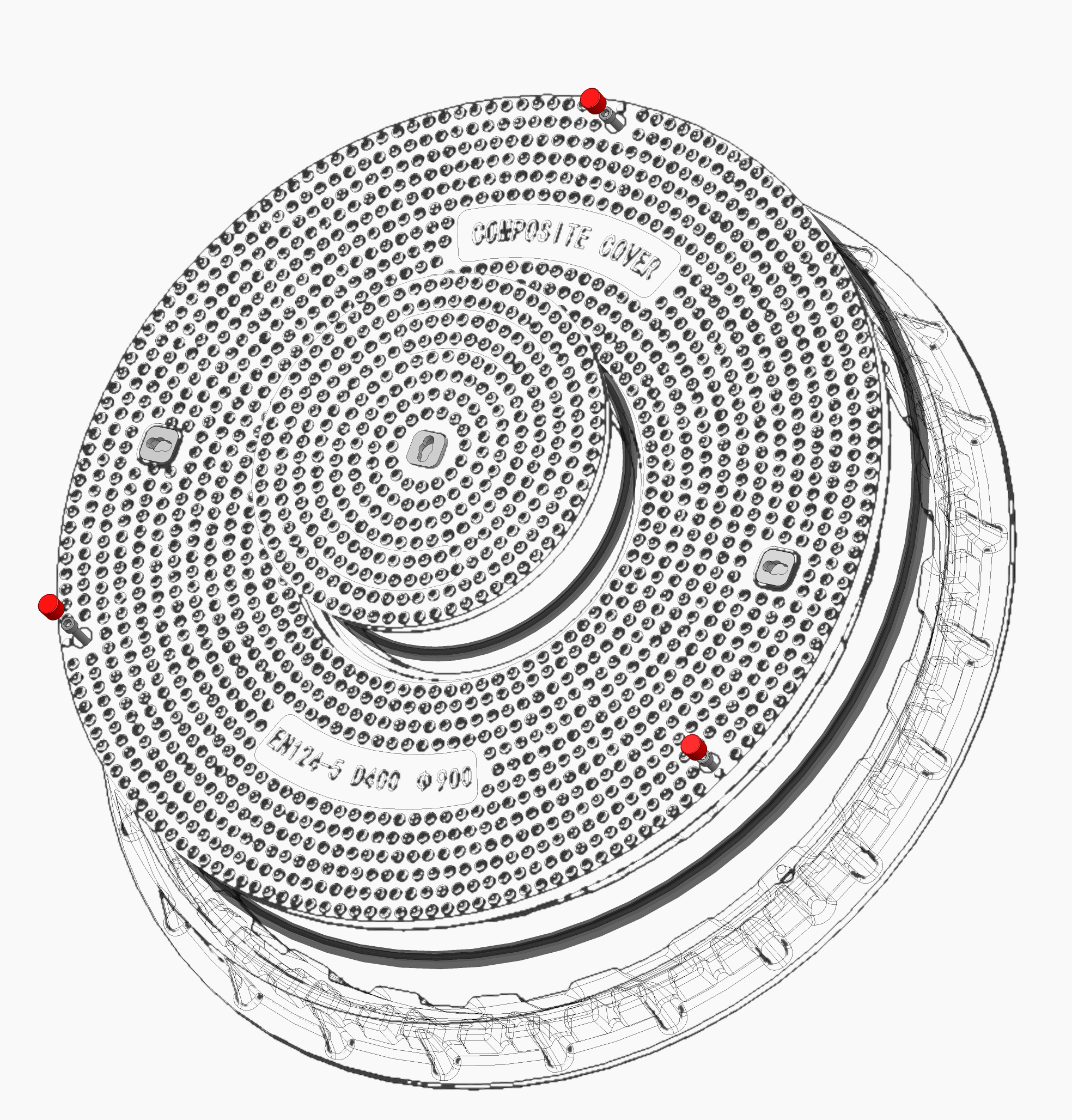 900mm D400 Hatch Round Composite Cover - Petrol Station