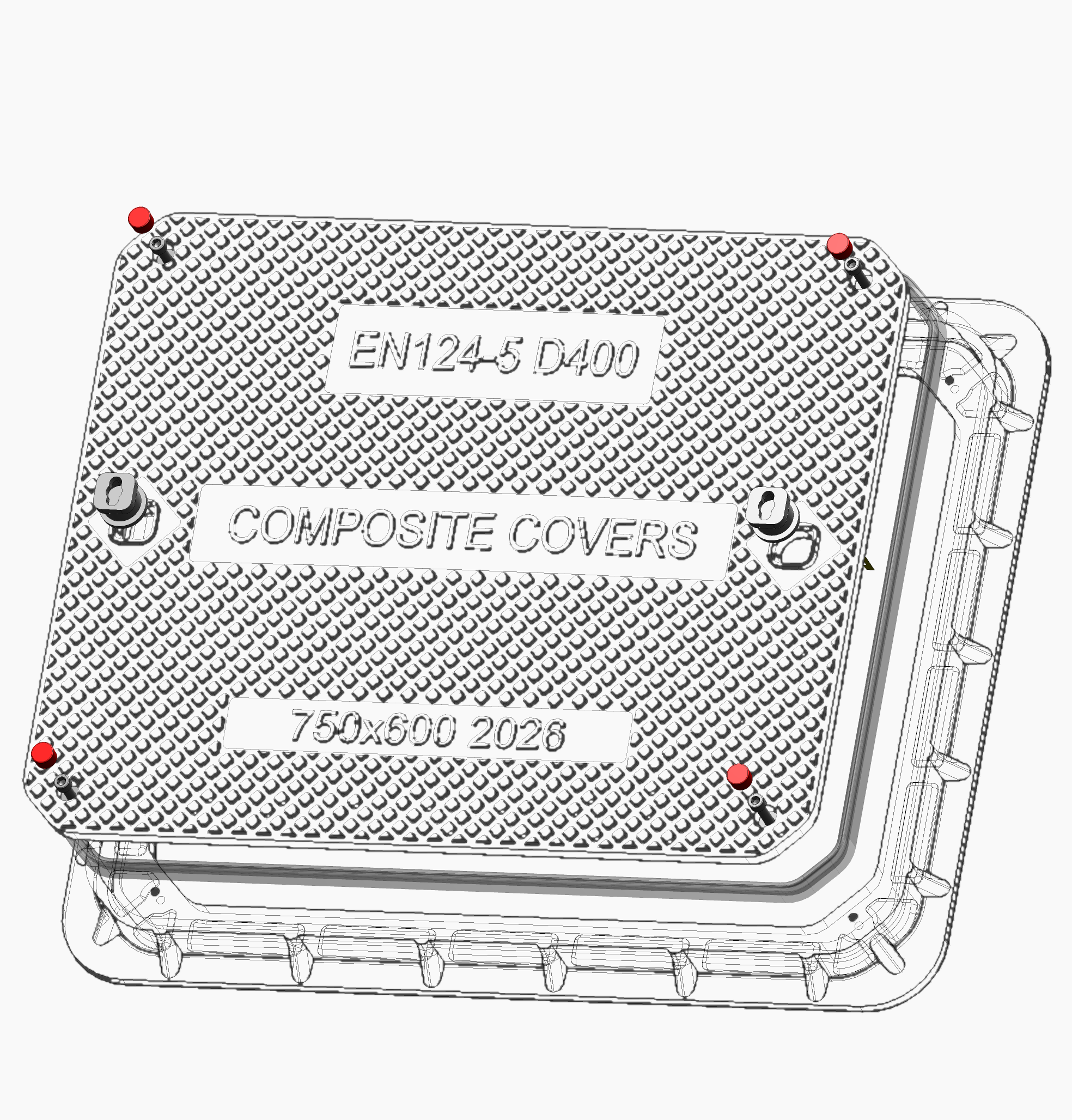 750x600mm D400 Composite Cover - Industrial