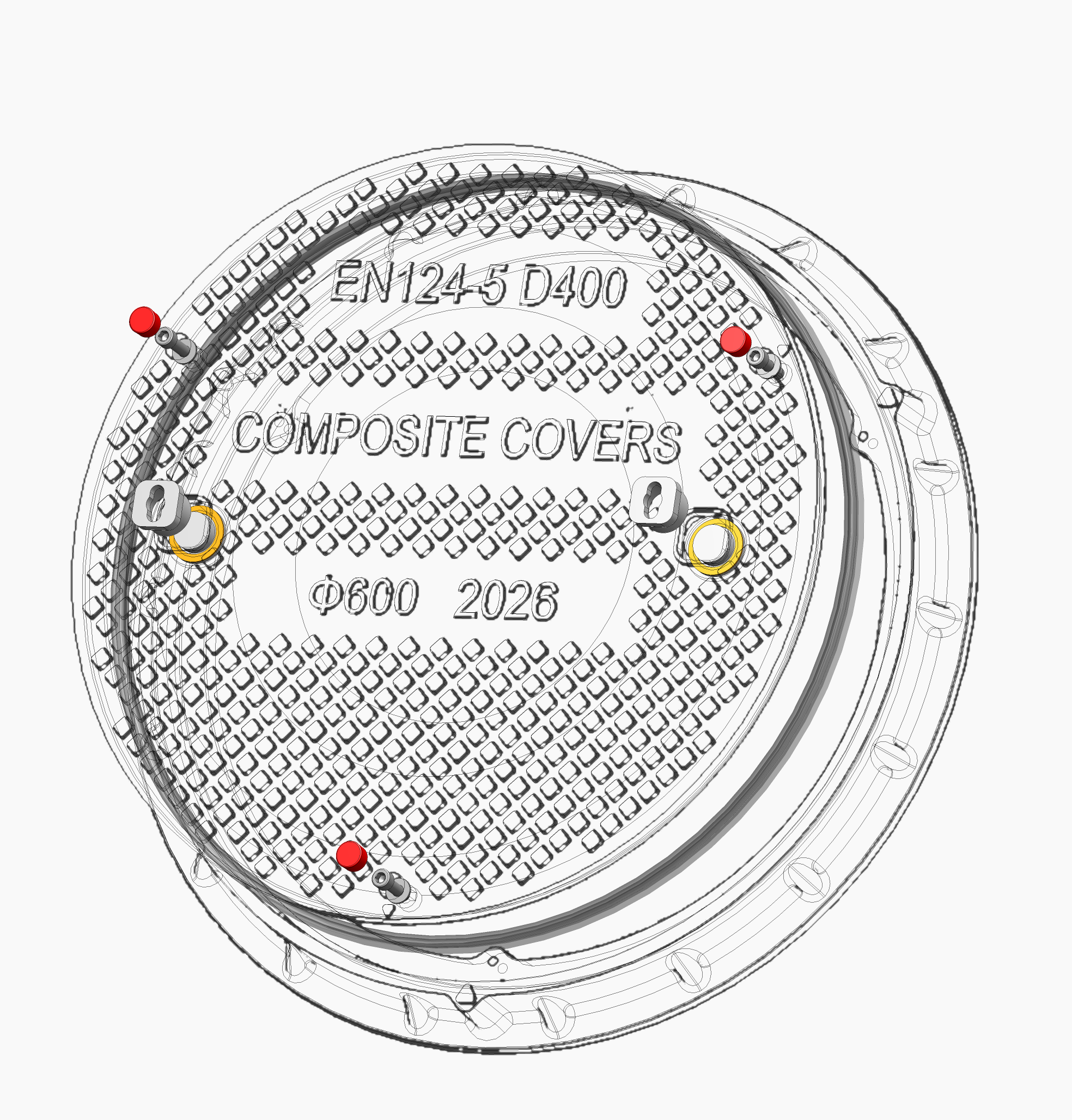 600mm D400 Round Composite Cover - Power