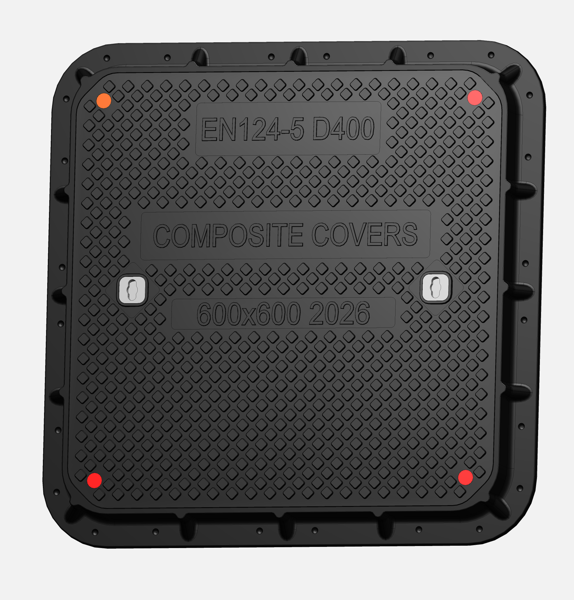600x600mm D400 Square Composite Cover - Municipal