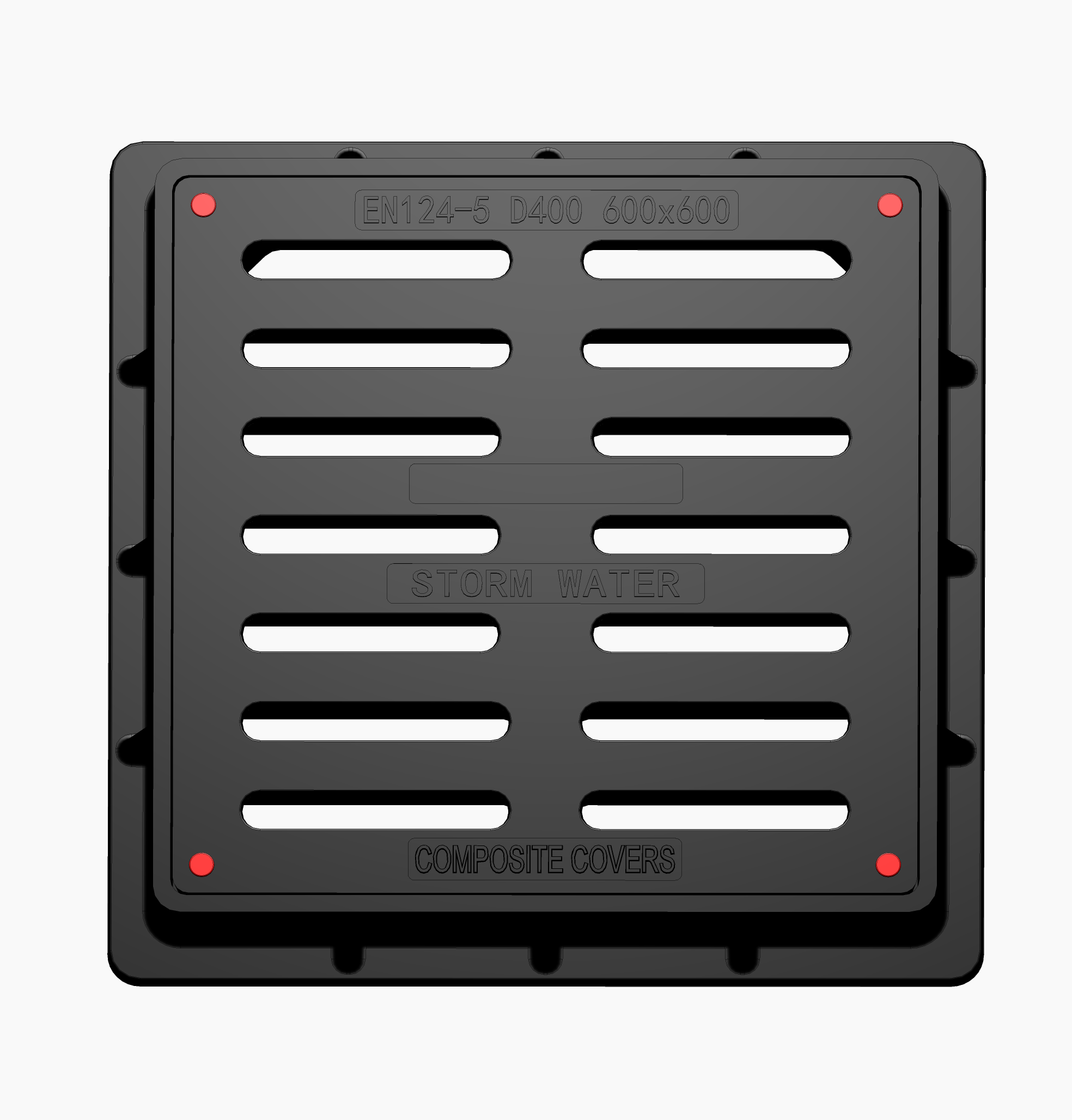 600x600mm D400 Square Composite Grating - Municipal