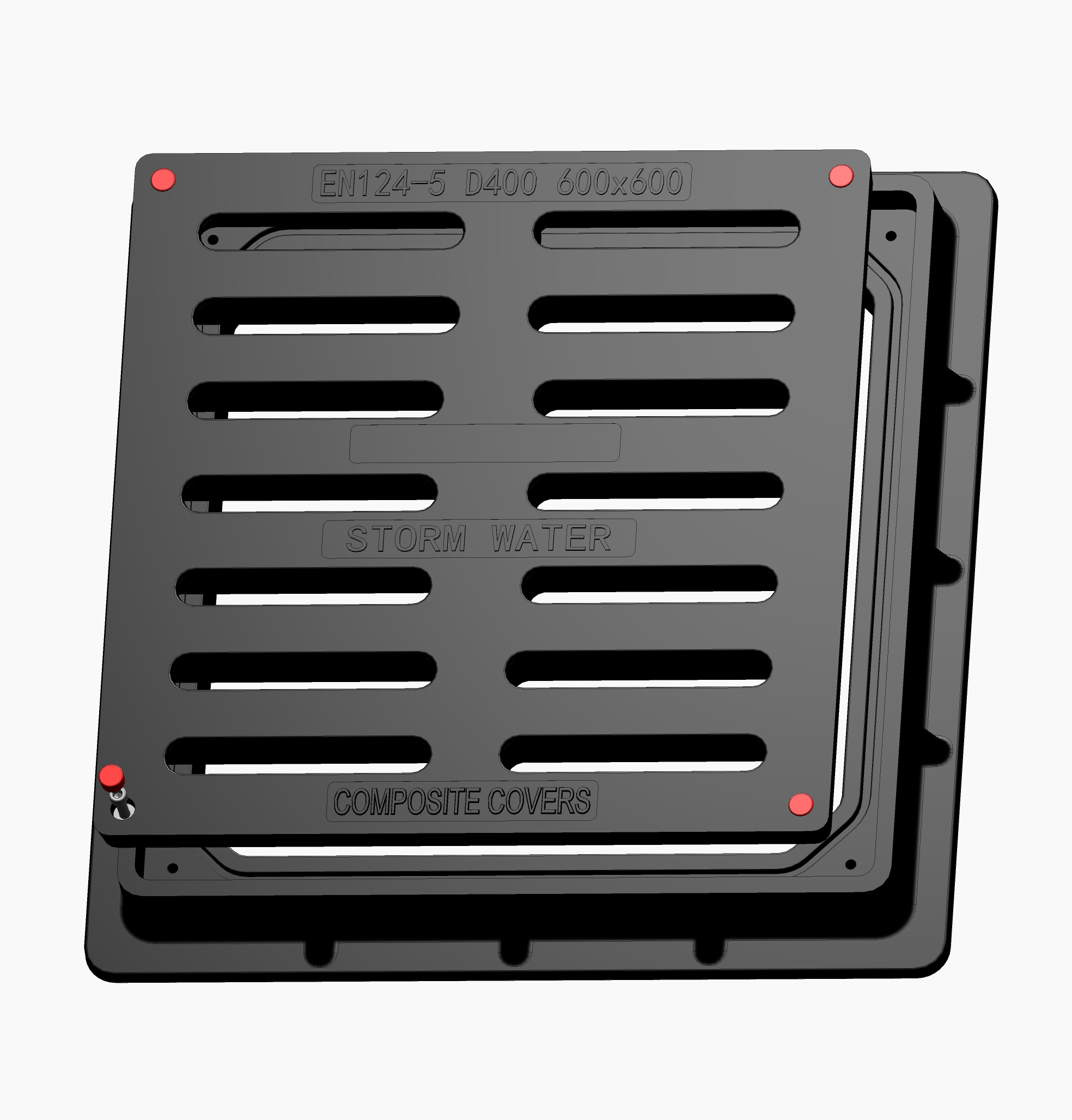600x600mm D400 Square Composite Grate - Water