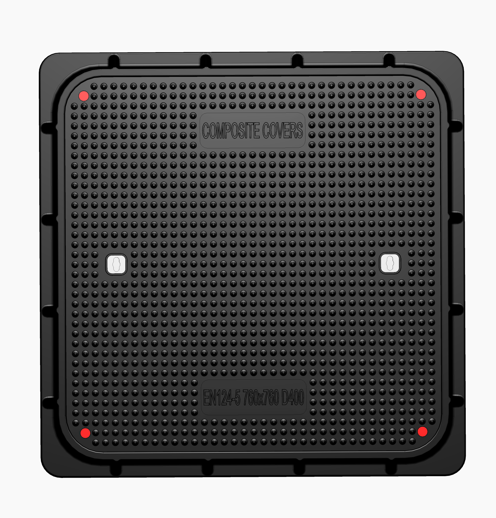 760x760mm D400 Square Composite Cover - Municipal