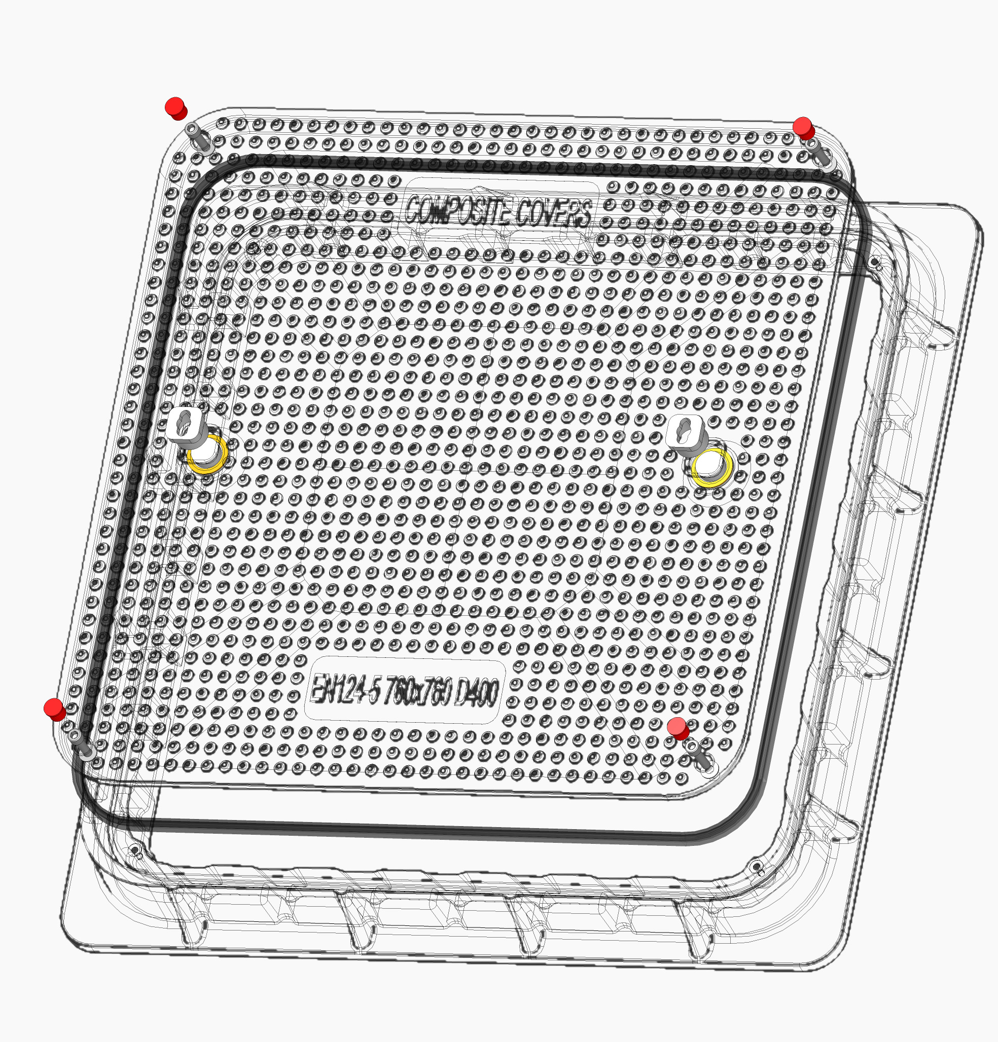 760x760mm D400 Square Composite Cover - Transportation